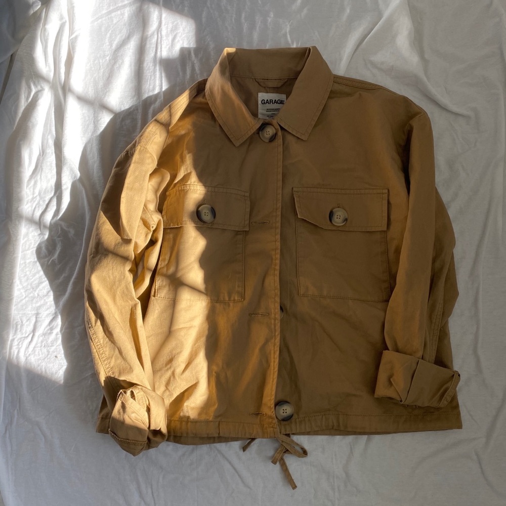 Garage tan button up sweater